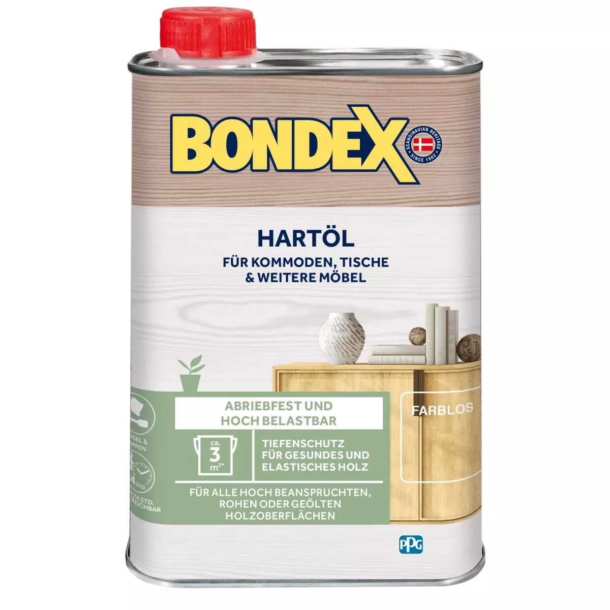 Bondex Hartöl Möbel- Holzboden- Holzdielen-Öl Farblos 250 ml Spielzeug-Öl