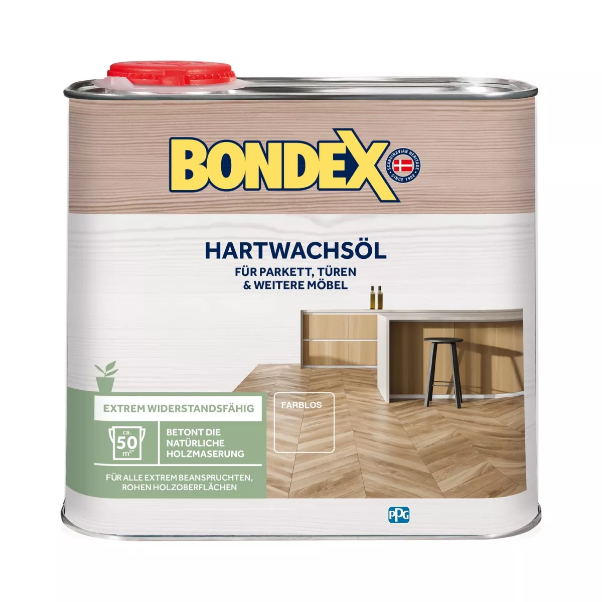 Bondex Hartwachs Öl Holtzschutz Grundierung farblos 2,5 L Wachs Seidenglänzend
