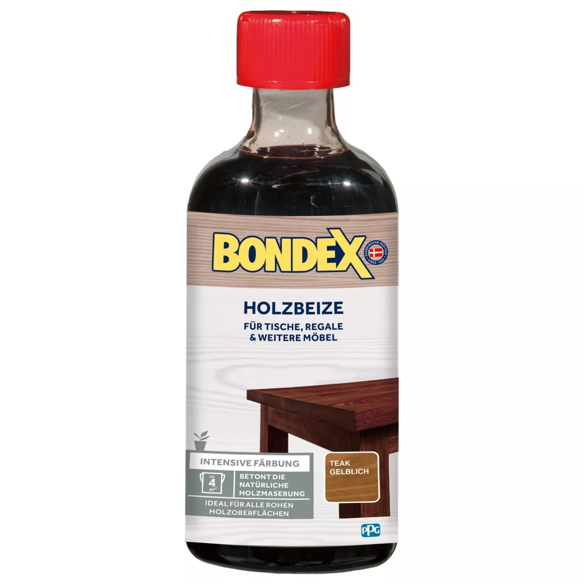 Bondex Holzbeize Teak Gelblich wässrige gebrauchsfertige Beize 250 ml