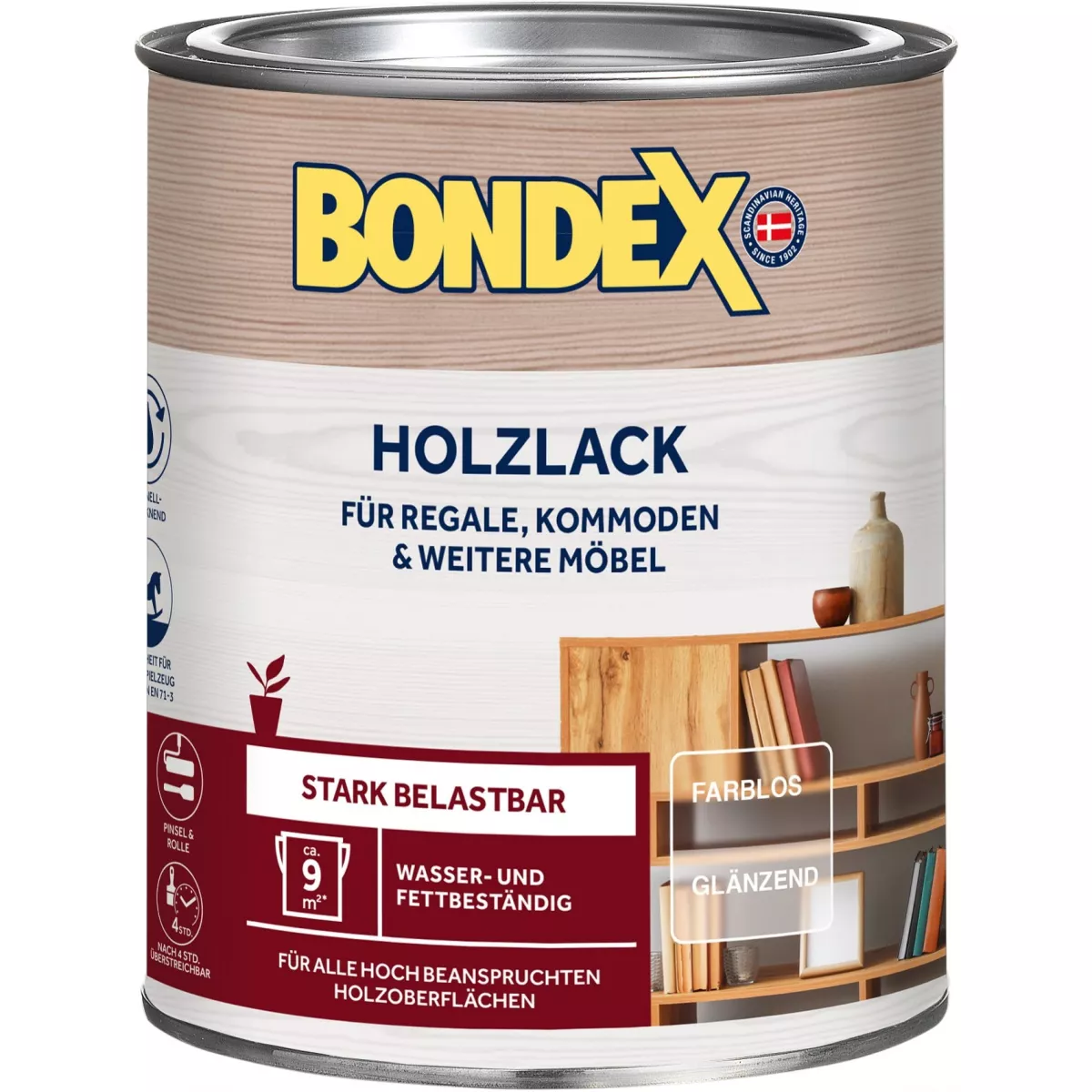 Bondex Holzlack Klarlack für Regal Komoden und Möbel farblos Glänzend 0,75 L