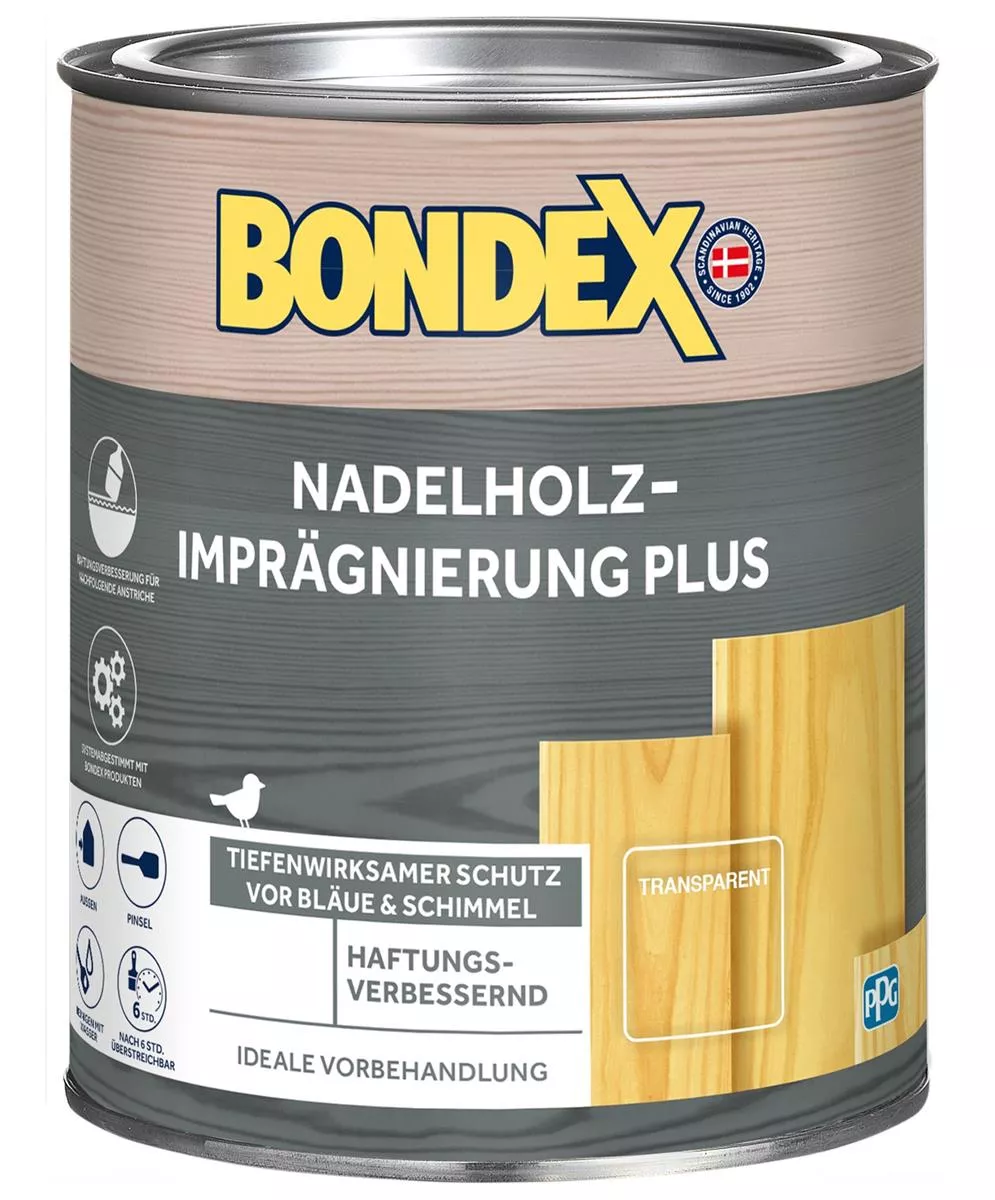 BONDEX Nadelholz-Imprägnierung Plus 2,5 L farblos Grundierung (vorher Ultra)