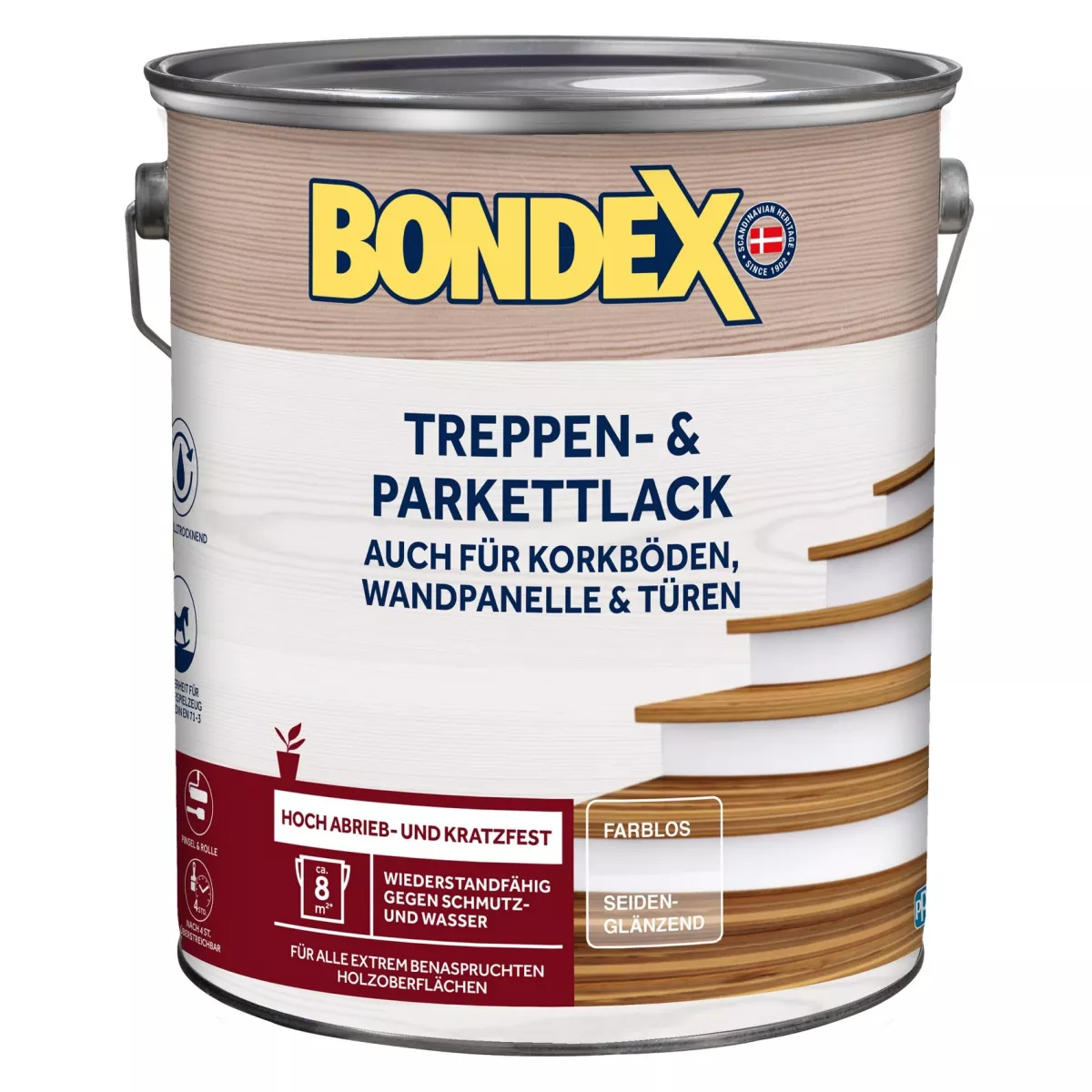 Bondex Treppen & Parkettlack Klarlack Seidenglänzend 5 L Treppenlack