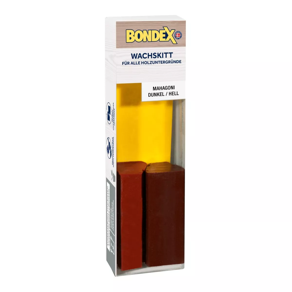 Bondex Wachskitt-Stange Mahagoni Hell / Dunkel zum Reparieren und Auskitten von Holzschäden 2 Stück
