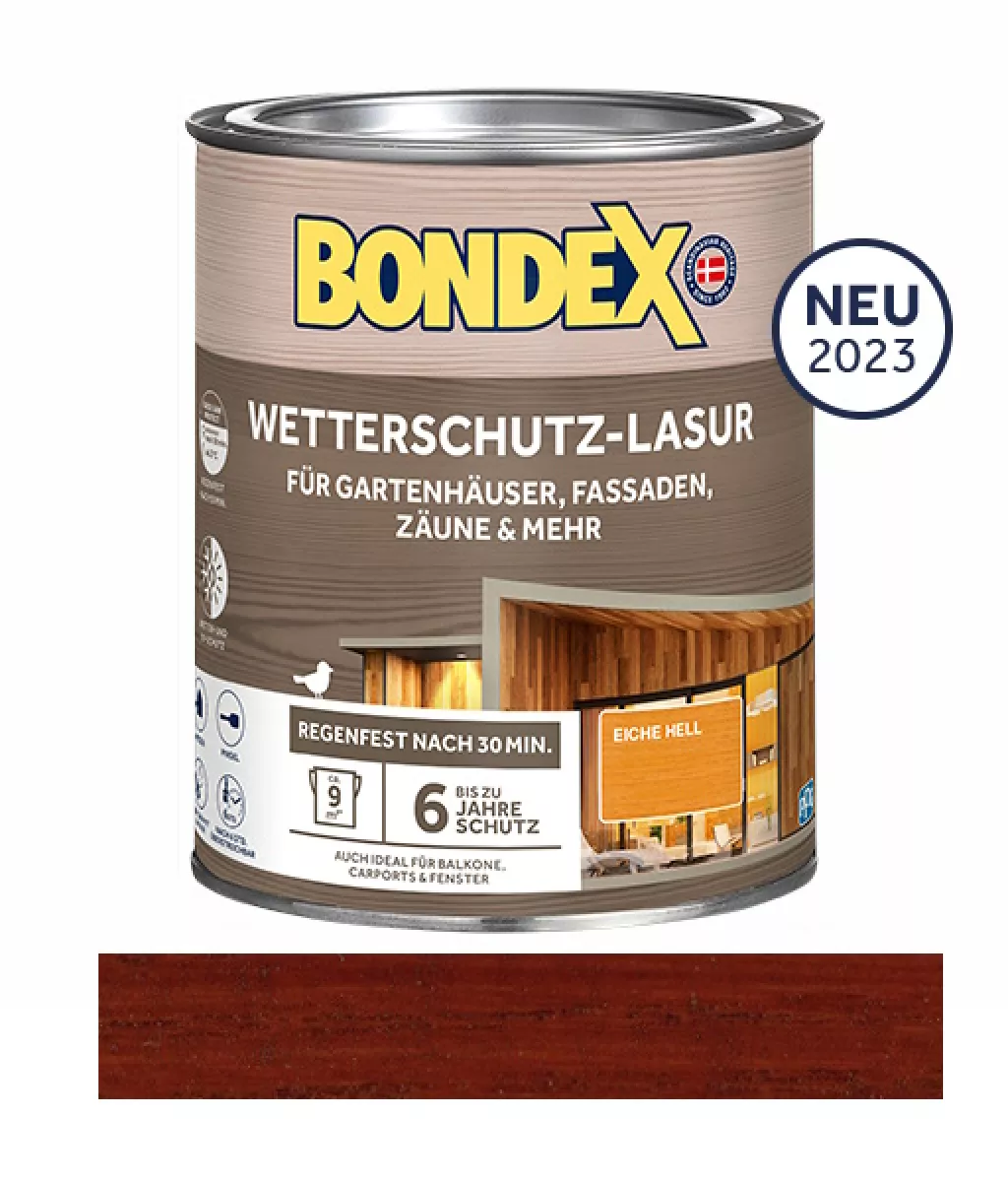 BONDEX Wetterschutz-Lasur Mahagoni 2,5 L für aussen - wasserbasierte Holzschutzlasur