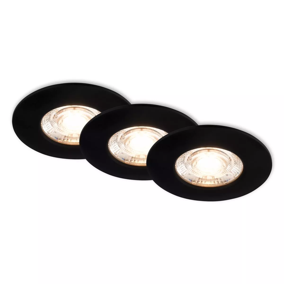 Briloner 3er Set LED Einbauleuchte KULANA MINI 6,5 cm 3x 3,6W 350lm schwarz