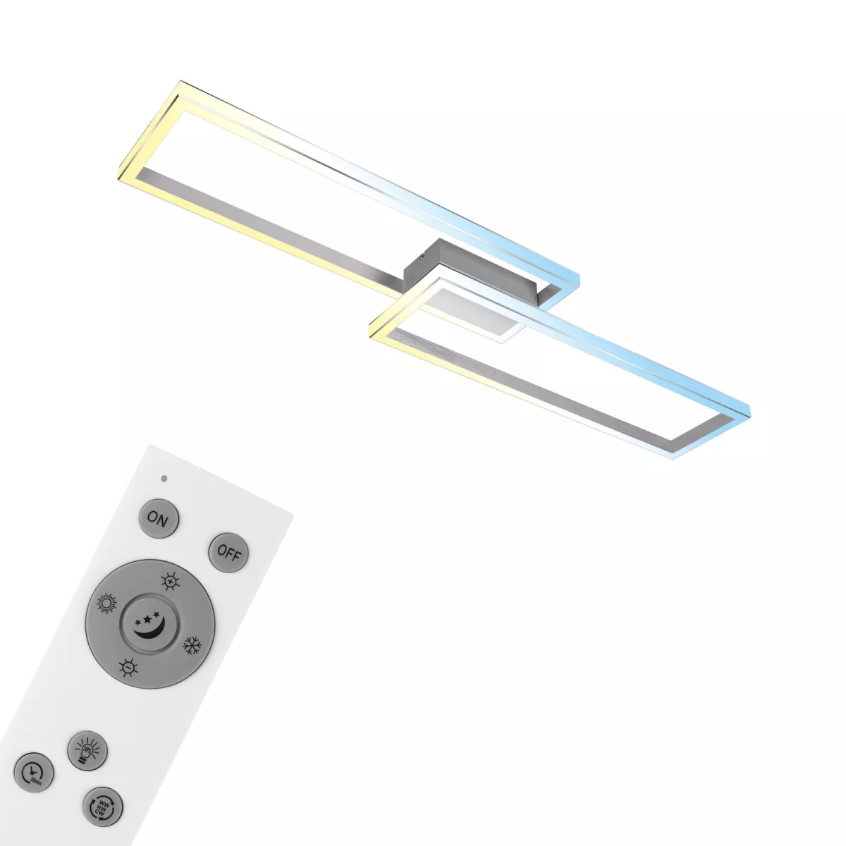 Briloner CCT-LED Deckenleuchte FRAME BOLD alu-chrom