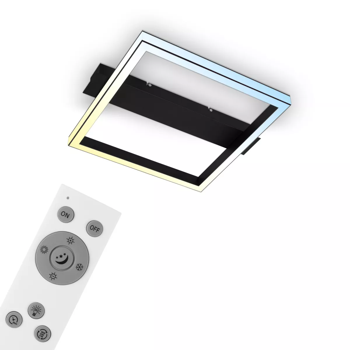 Briloner CCT-LED Deckenleuchte FRAME BOLD schwarz 26W 2600lm