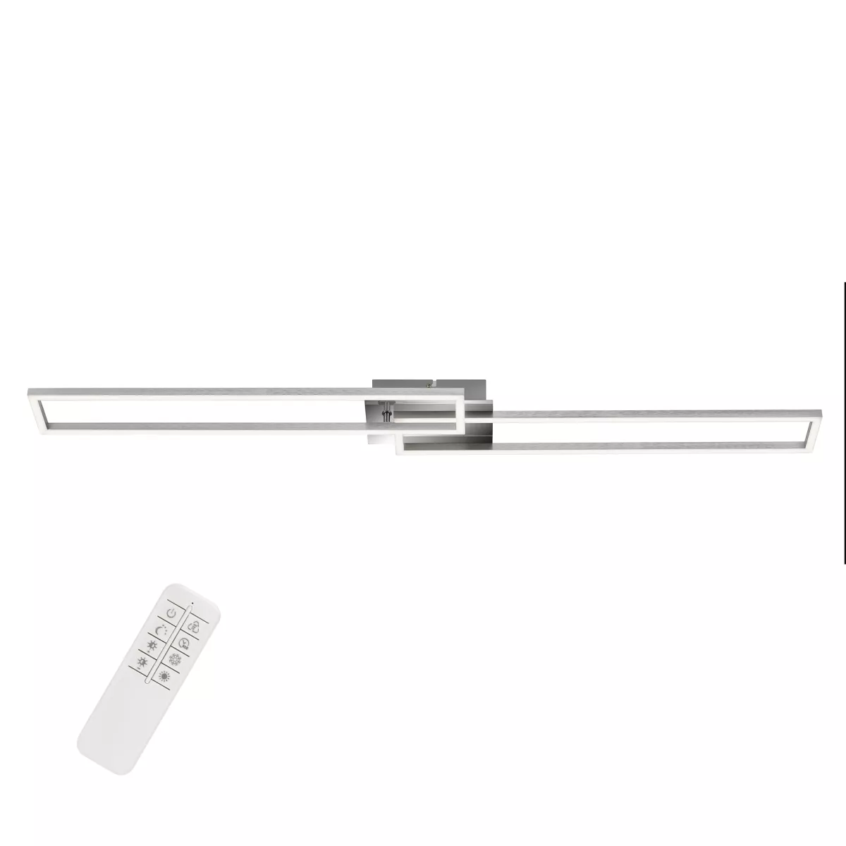 Briloner CCT LED Deckenleuchte FRAME mit Fernbedienung chrom-alu Farbtemperatur einstellbar