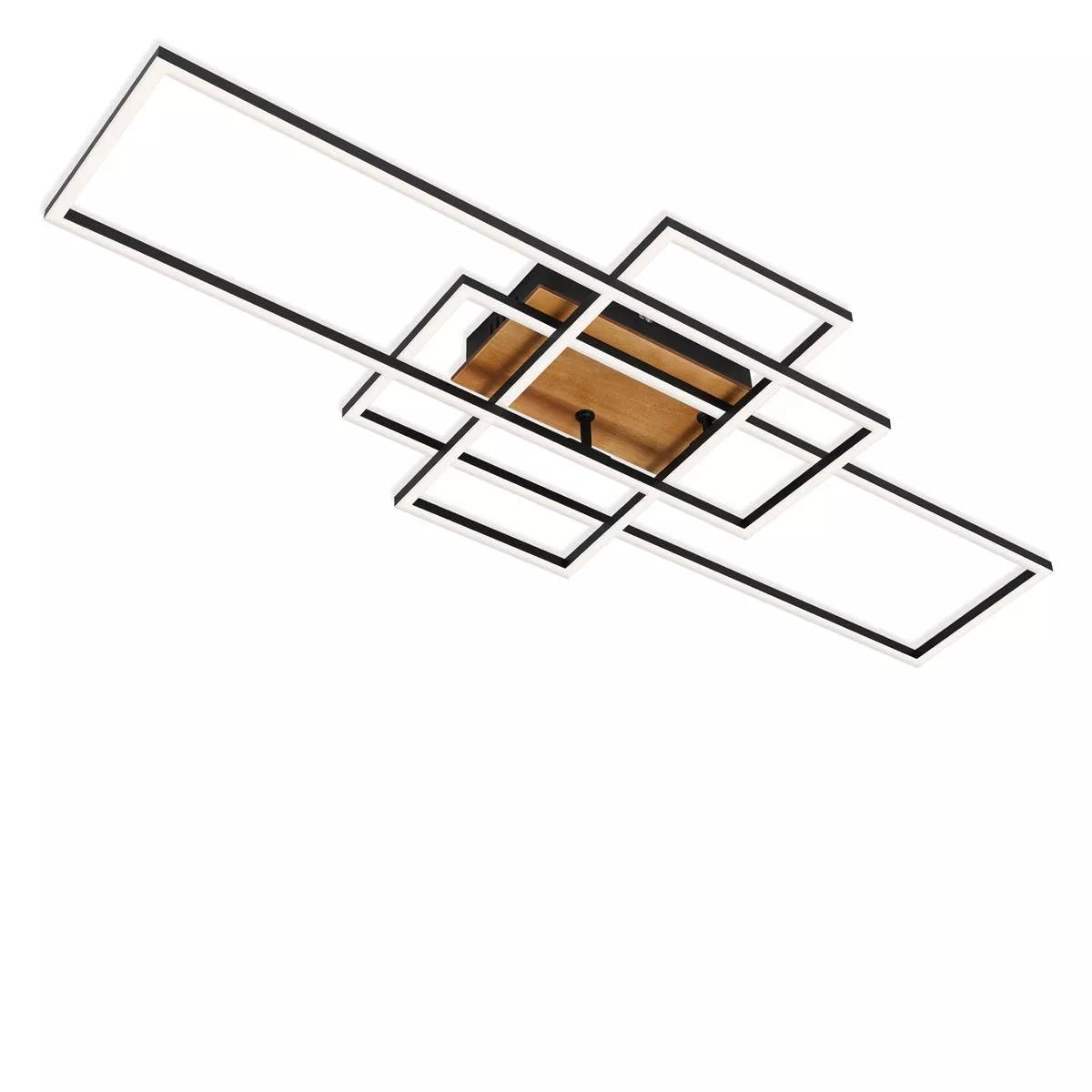 Briloner CCT LED Deckenleuchte FRAME schwarz Holz LED/55W