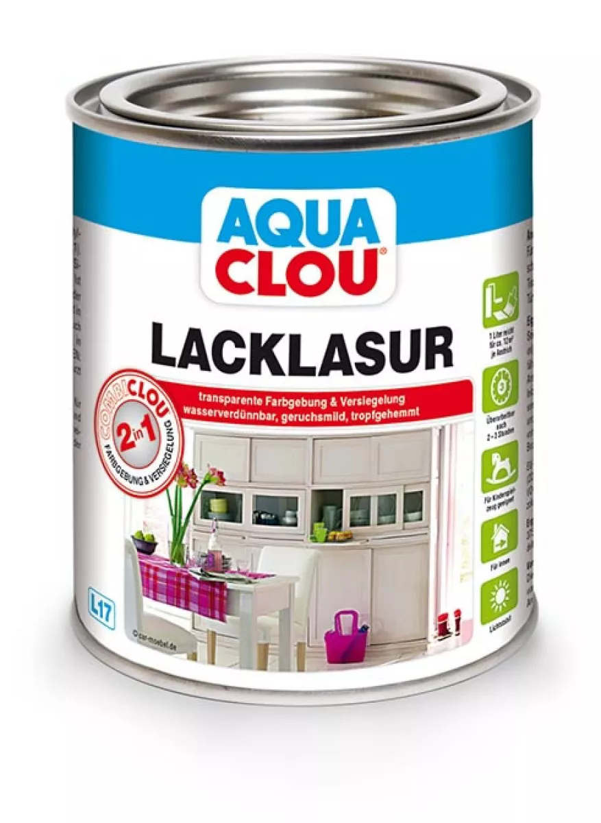 Clou Aqua Combi-Clou Lack-Lasur L17 375 ml mahagoni-braun