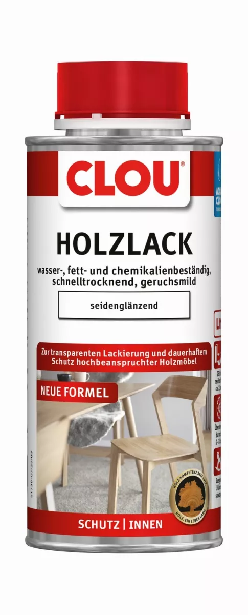 Clou Holzlack Klarlack Grundierung Aqua Seidenglänzend L 11 250 ml