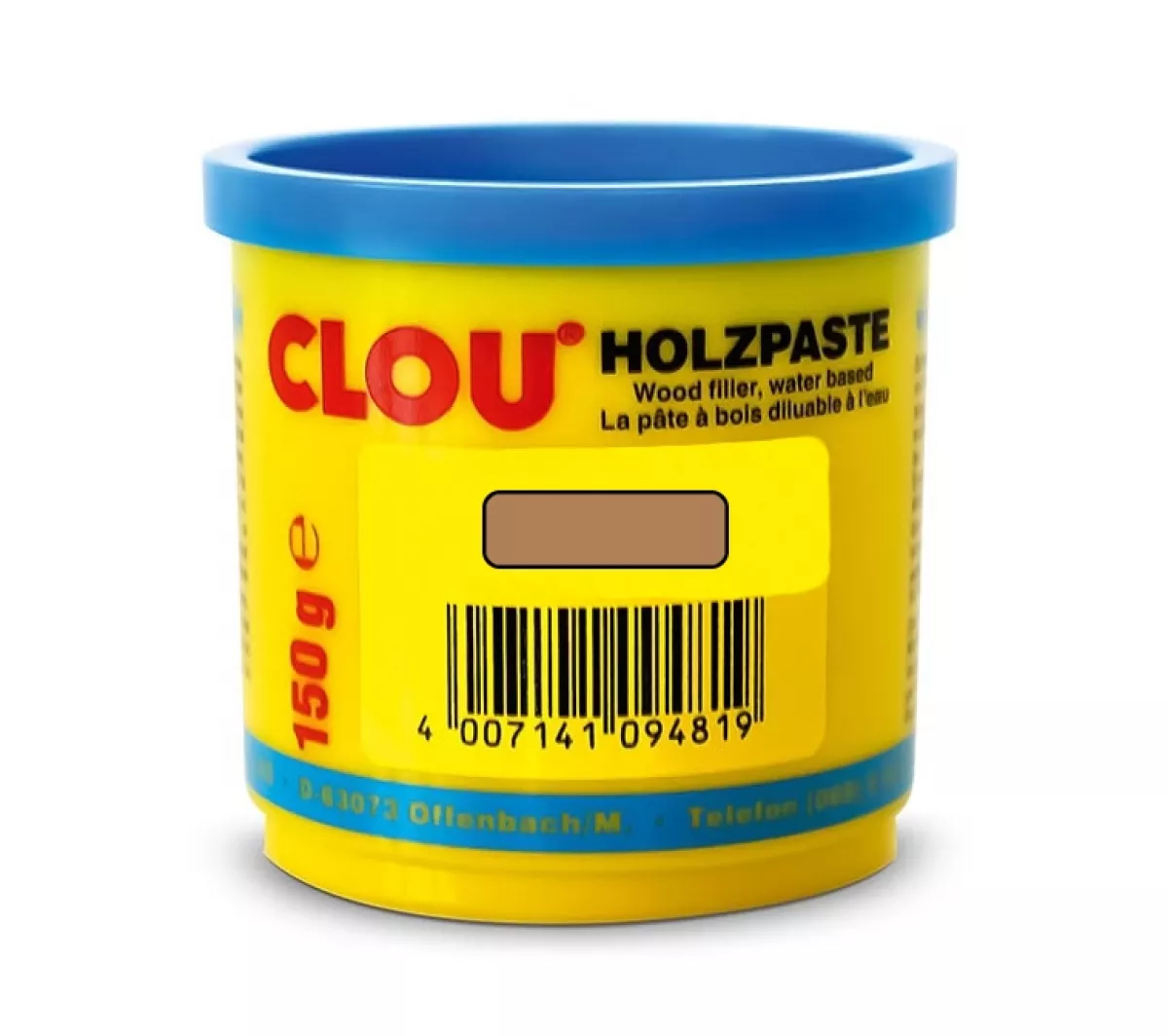Clou Holzpaste W 13 Nussbaum Dunkel zum Reparieren und Auskitten von Holzschäden im gesamten Innenbereich 150 g