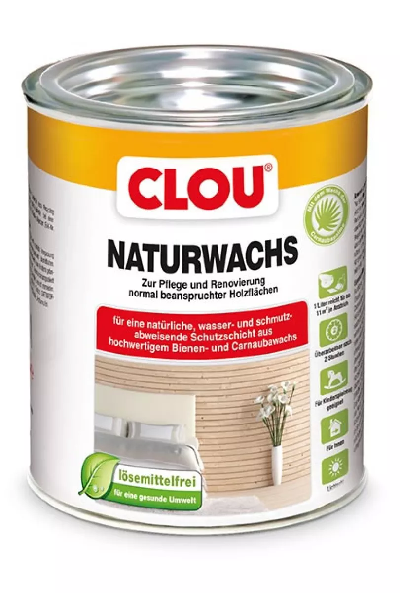 Clou Naturwachs lösemittelfrei aus hochwertigem Carnauba- und Bienenwachs 750 ml