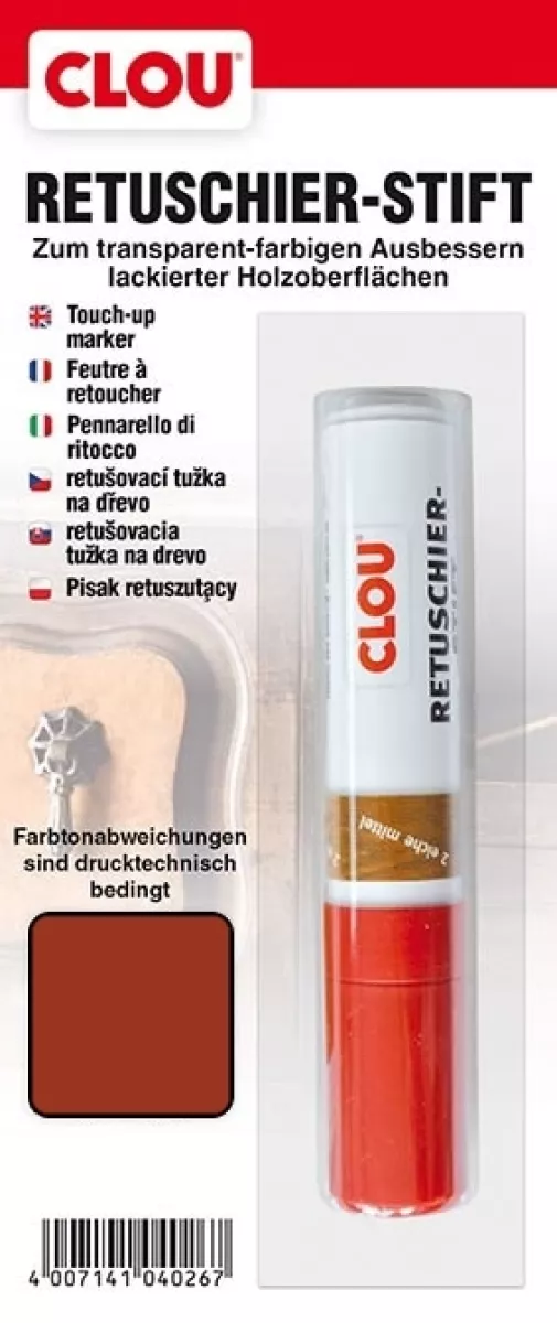 Clou Retuschierstift Mahagoni rötlich zum Retuschieren leichter Oberflächenschäden