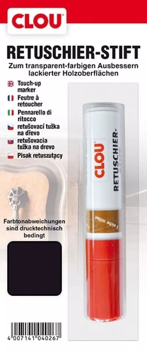 Clou Retuschierstift schwarz zum Retuschieren leichter Oberflächenschäden