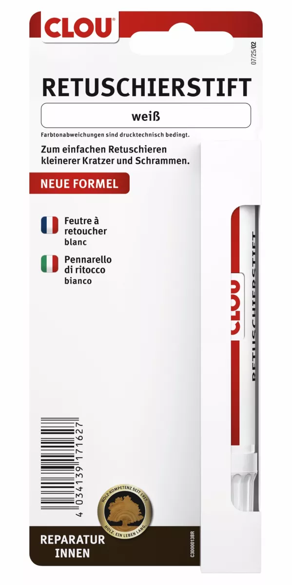 Clou Retuschierstift weiß zum Retuschieren leichter Oberflächenschäden