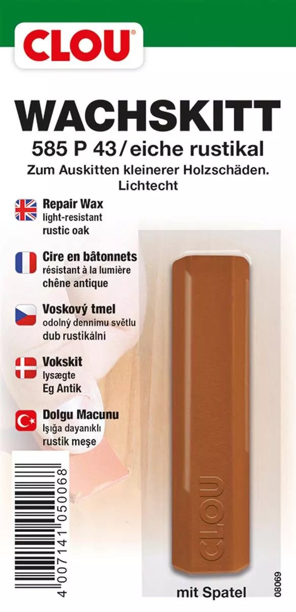 Clou Wachskitt-Stange eiche rustikal zum Reparieren und Auskitten von Holzschäden