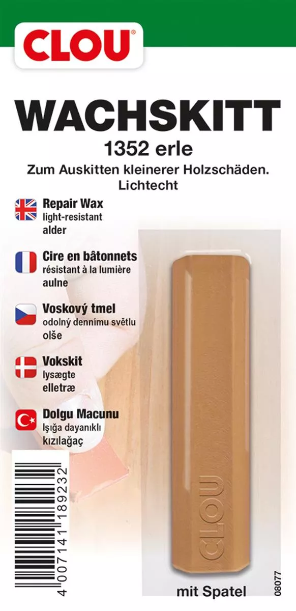 Clou Wachskitt-Stange Erle zum Reparieren und Auskitten von Holzschäden