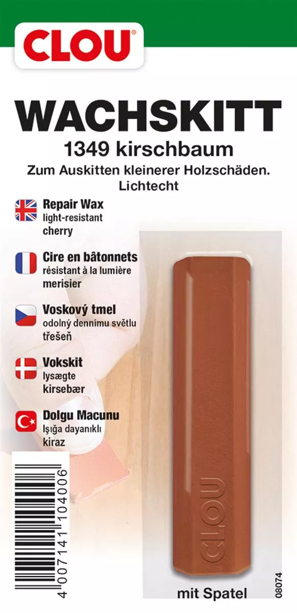Clou Wachskitt-Stange Kirschbaum zum Reparieren und Auskitten von Holzschäden