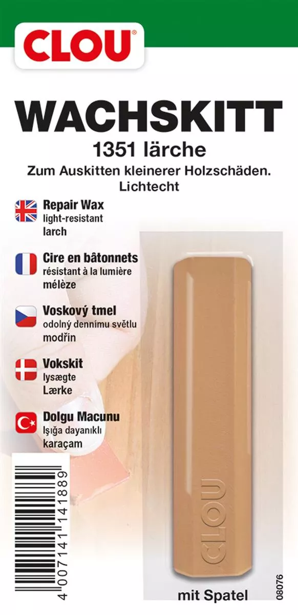 Clou Wachskitt-Stange Lärche zum Reparieren und Auskitten von Holzschäden