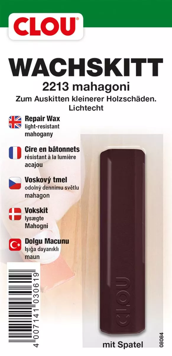 Clou Wachskitt-Stange Mahagoni zum Reparieren und Auskitten von Holzschäden