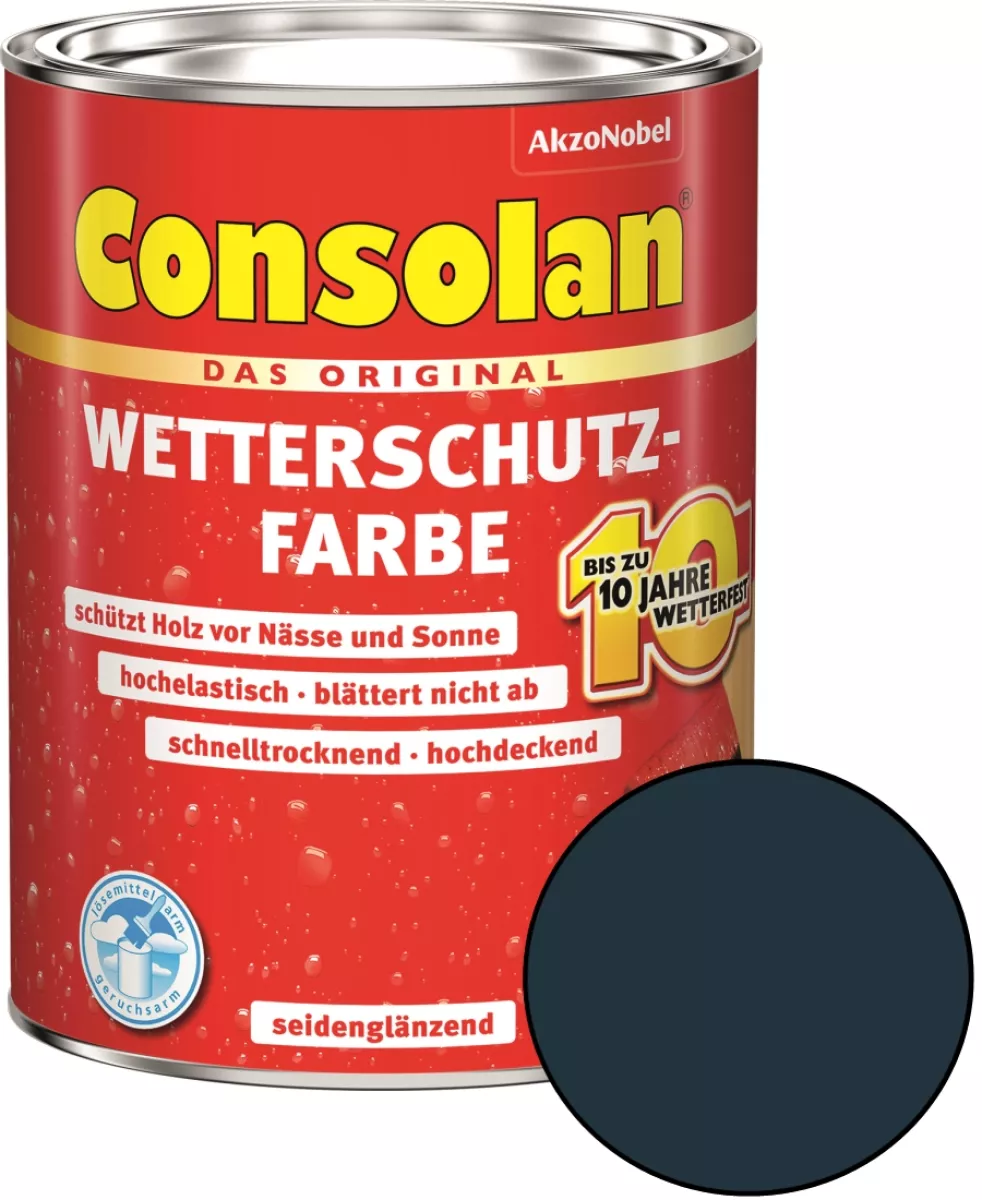 Consolan Wetterschutz-Farbe anthrazitgrau 750 ml ähnlich RAL 7016