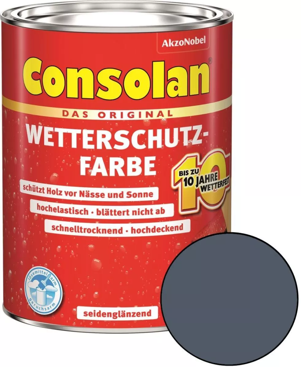 Consolan Wetterschutz-Farbe Schiefer 2,5 L