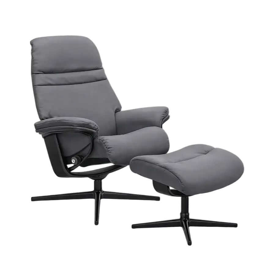 Stressless Sessel Sunrise Cross mit Hocker Grey