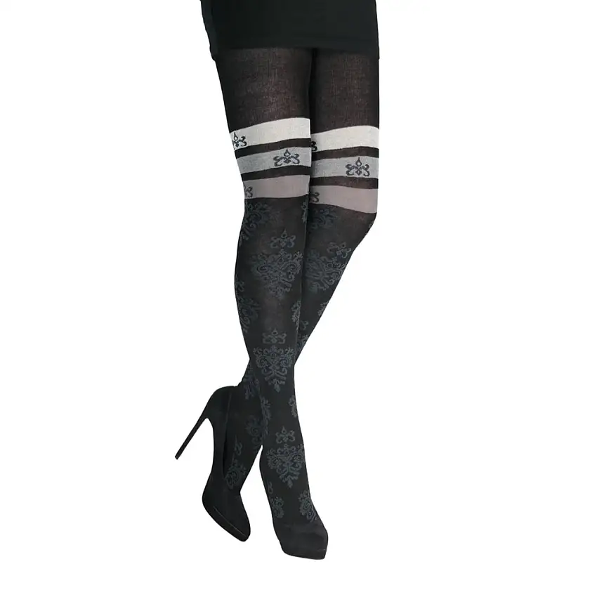 Crönert Damen Strumpfhose Barock anthrazit