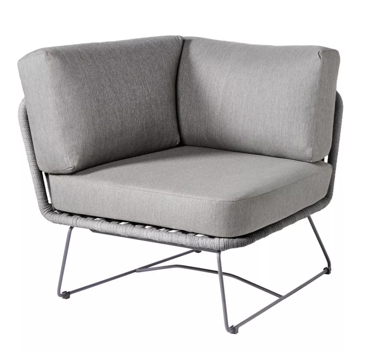 Diamond Garden Milos Modul-Lounge Eckteil Dunkelgrau, inkl. Kissen