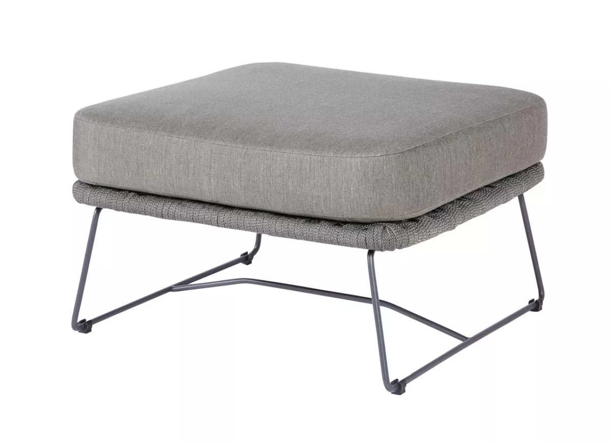Diamond Garden Milos Modul-Lounge Hocker Ottomane Rope Dunkelgrau, inkl. Kissen