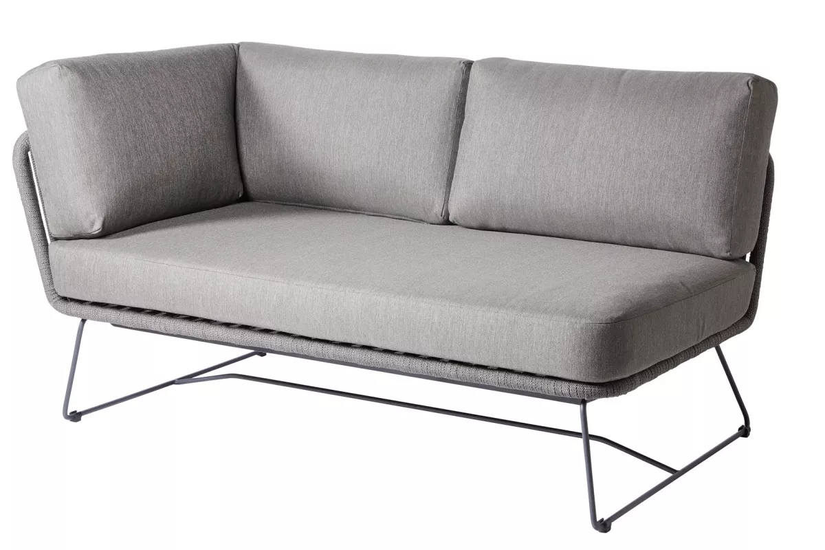 Diamond Garden Milos Modul-Lounge Sofa Links Rope Dunkelgrau, inkl. Kissen