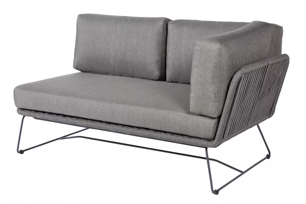 Diamond Garden Milos Modul-Lounge Sofa Rechts Rope Dunkelgrau, inkl. Kissen