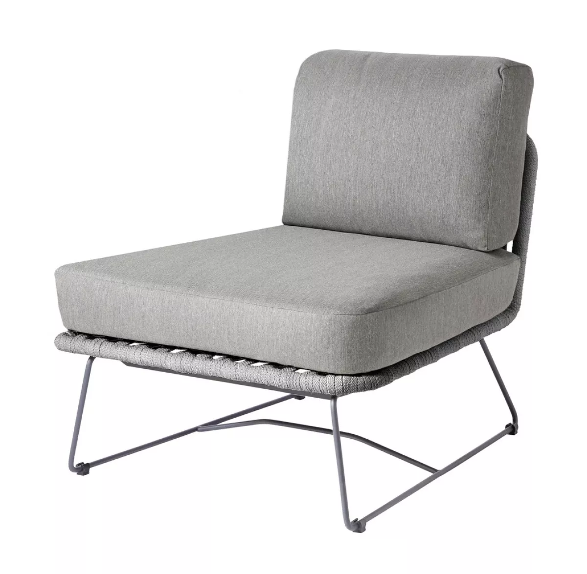 Diamond Garden Milos Modul-Lounge Sofa Sessel Mittelteil Rope Dunkelgrau, inkl. Kissen
