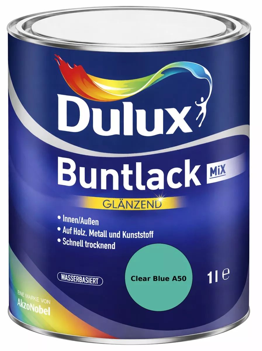 Dulux Buntlack Glänzend wasserbasiert Clear Blue A50 Wunschfarbton 1 L