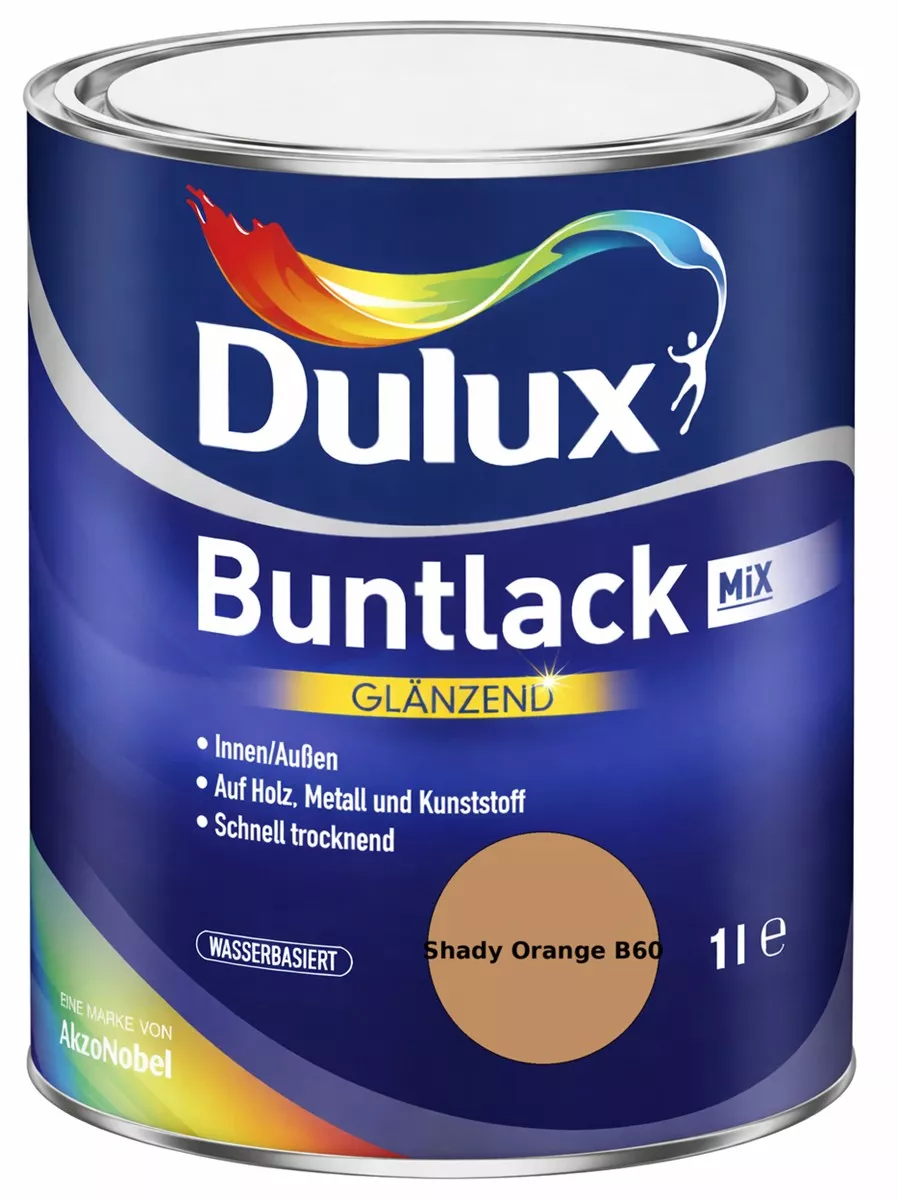 Dulux Buntlack Glänzend wasserbasiert Shady Orange B60 Wunschfarbton 1 L