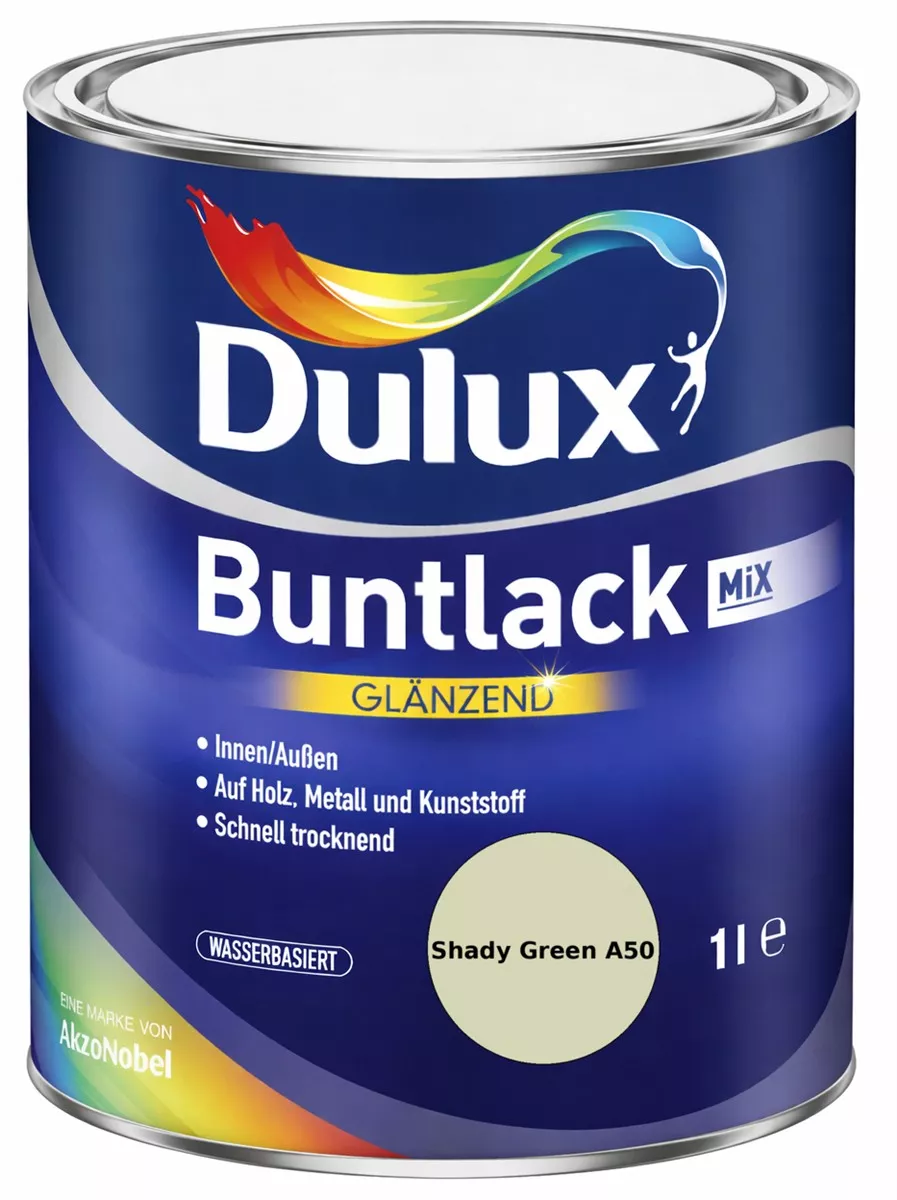 Dulux Buntlack Glänzend wasserbasiert Shady Green A50 Wunschfarbton 1 L