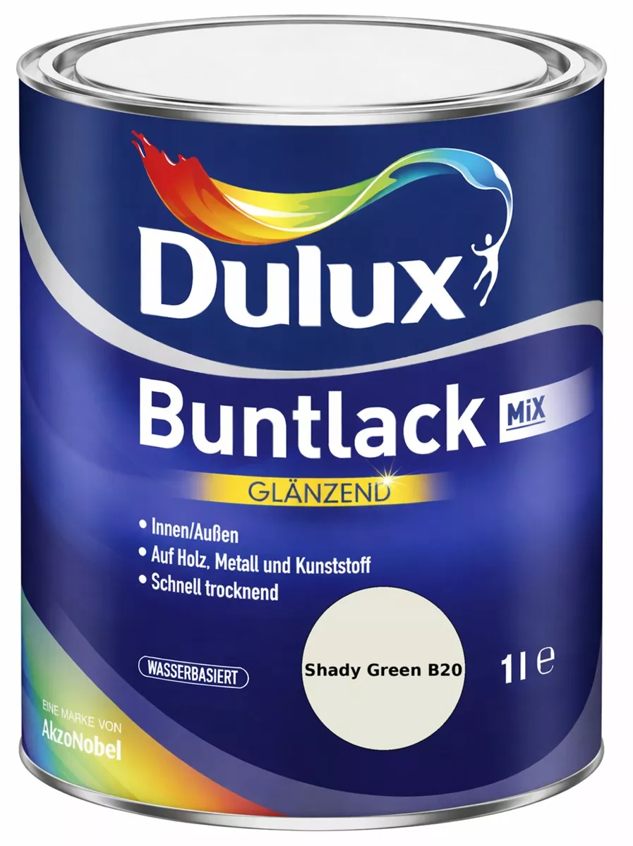 Dulux Buntlack Glänzend wasserbasiert Shady Green B20 Wunschfarbton 1 L