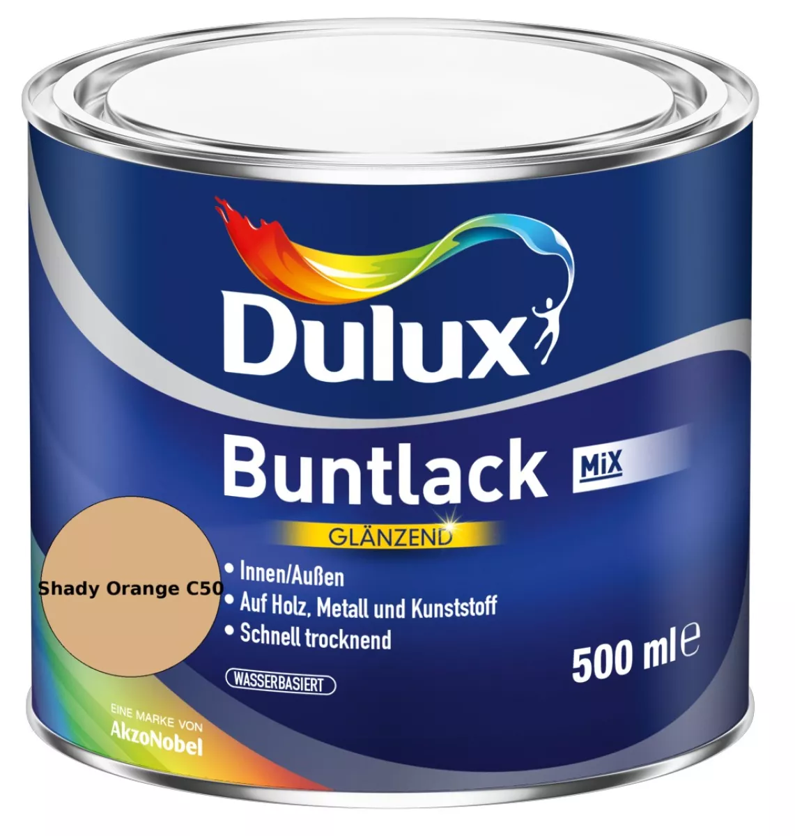 Dulux Buntlack Glänzend wasserbasiert Shady Orange C50 Wunschfarbton 0,5 L