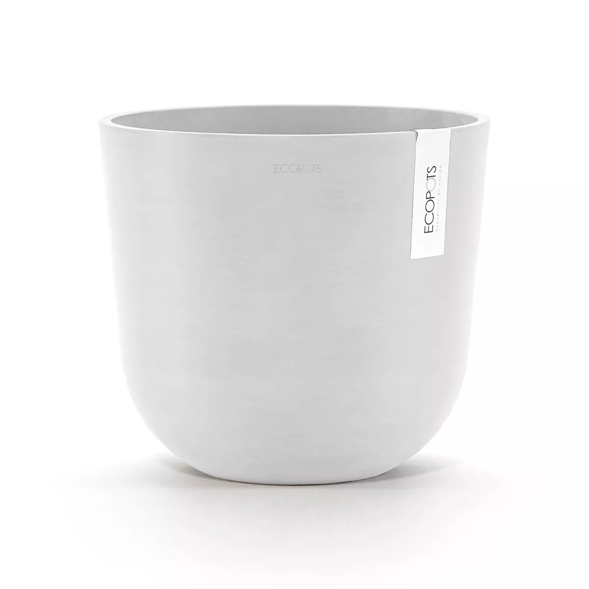 Ecopots Kunststoff Blumentopf Oslo 25 Weiß Ø 25cm x H 21,8cm 7,7 L