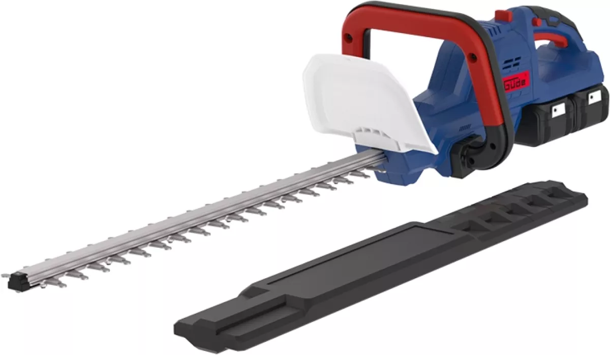 Güde Akku-Heckenschere HS 36-302-30 Heckentrimmer Strauchschere Schnittlänge 520 mm + 2 Akkus & Doppelschnellladegerät