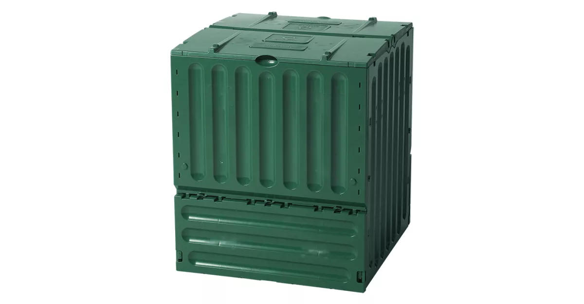 Garantia ECO-King Komposter 600 L grün mit zwei großen Einfüllklappen 80 x 80 x 95 cm