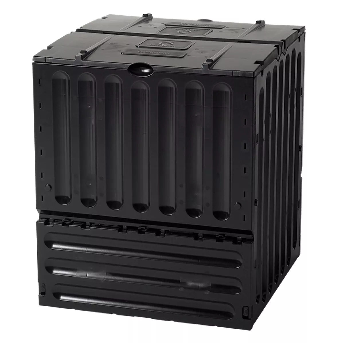 Garantia ECO-King Komposter 600 L schwarz mit zwei großen Einfüllklappen 80 x 80 x 95 cm