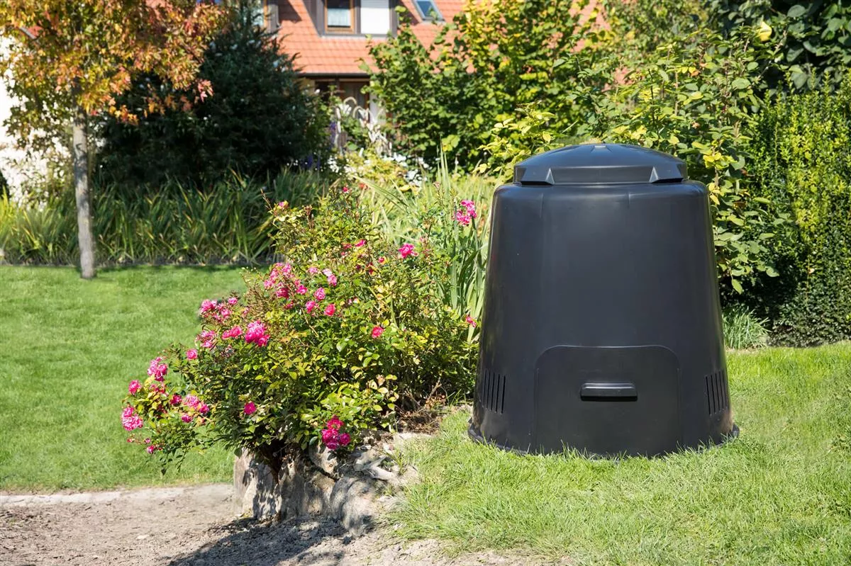 Garantia ECO Komposter 280 L schwarz mit Deckel ohne Boden 84 x Ø 79 cm