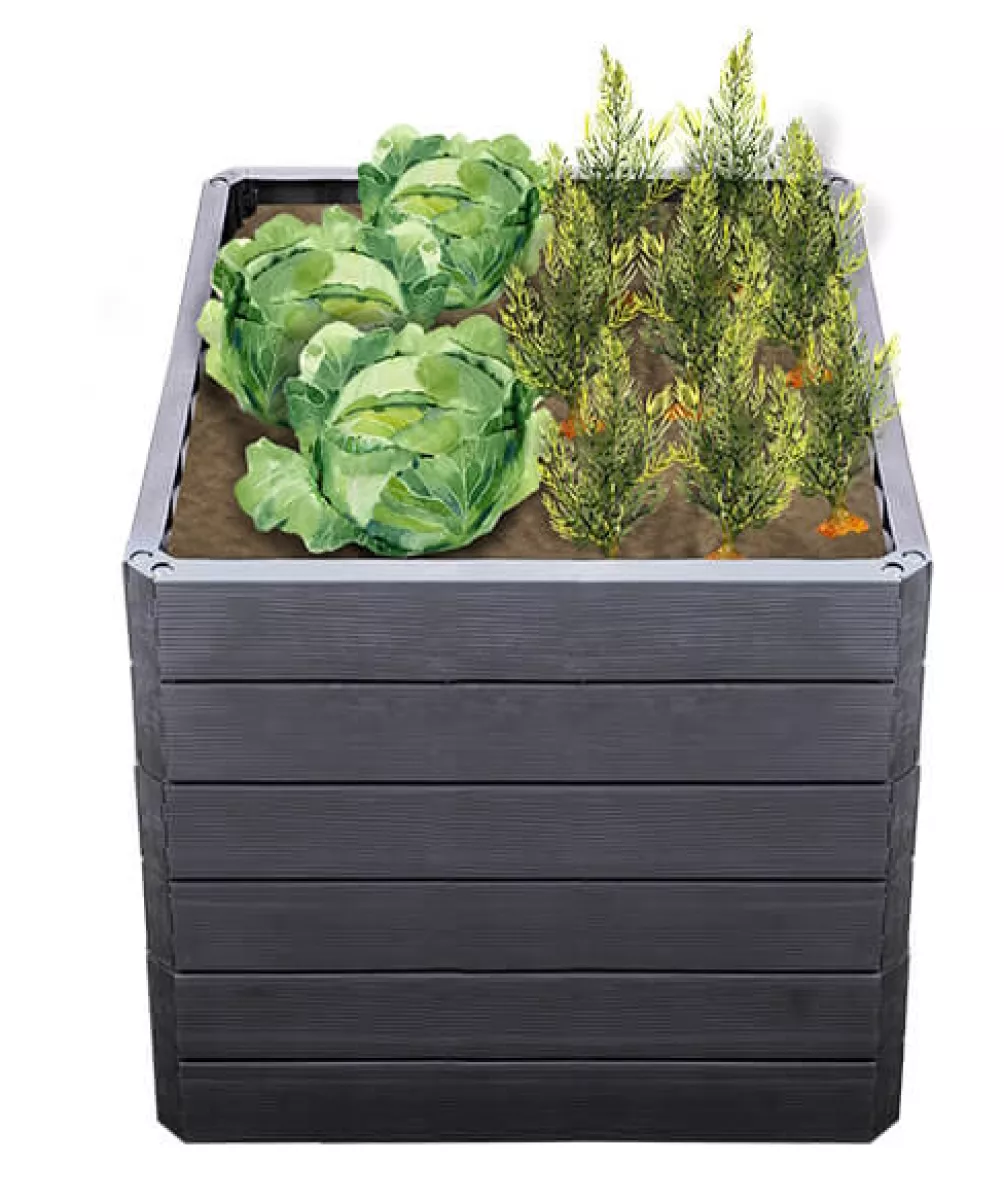 Garantia ERGO QUADRO M 75 Hochbeet Wood, inkl. FLORA