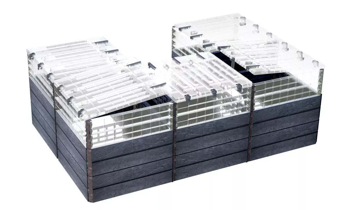 Garantia ERGO QUADRO TurboPlus UL 80 Hochbeet Stone inkl. FLORA