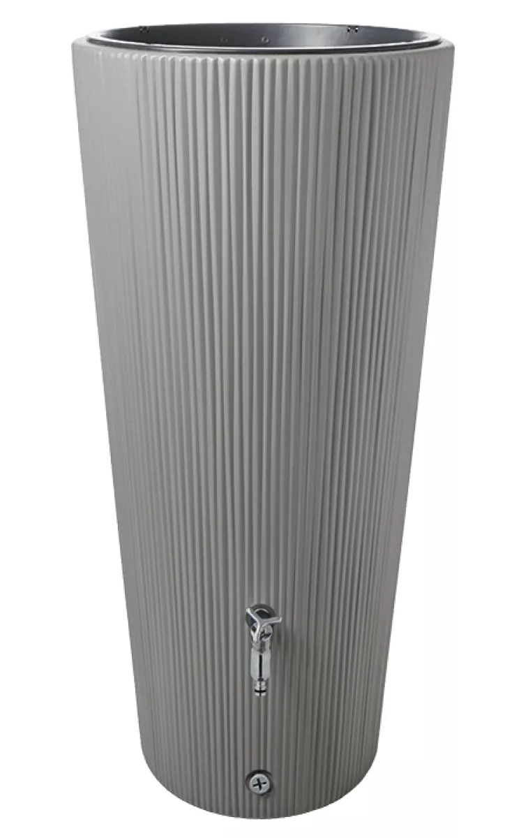 GARANTIA LINUS 2in1 Regenspeicher 220L, zinkgrau mit integrierter Pflanzschale