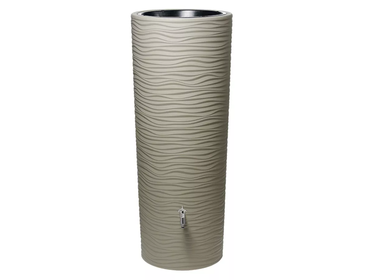 GARANTIA Regenwassertank Regenwasserspeicher Regentonne Natura 2in1 Regenspeicher Pflanzschale 350 L sahara