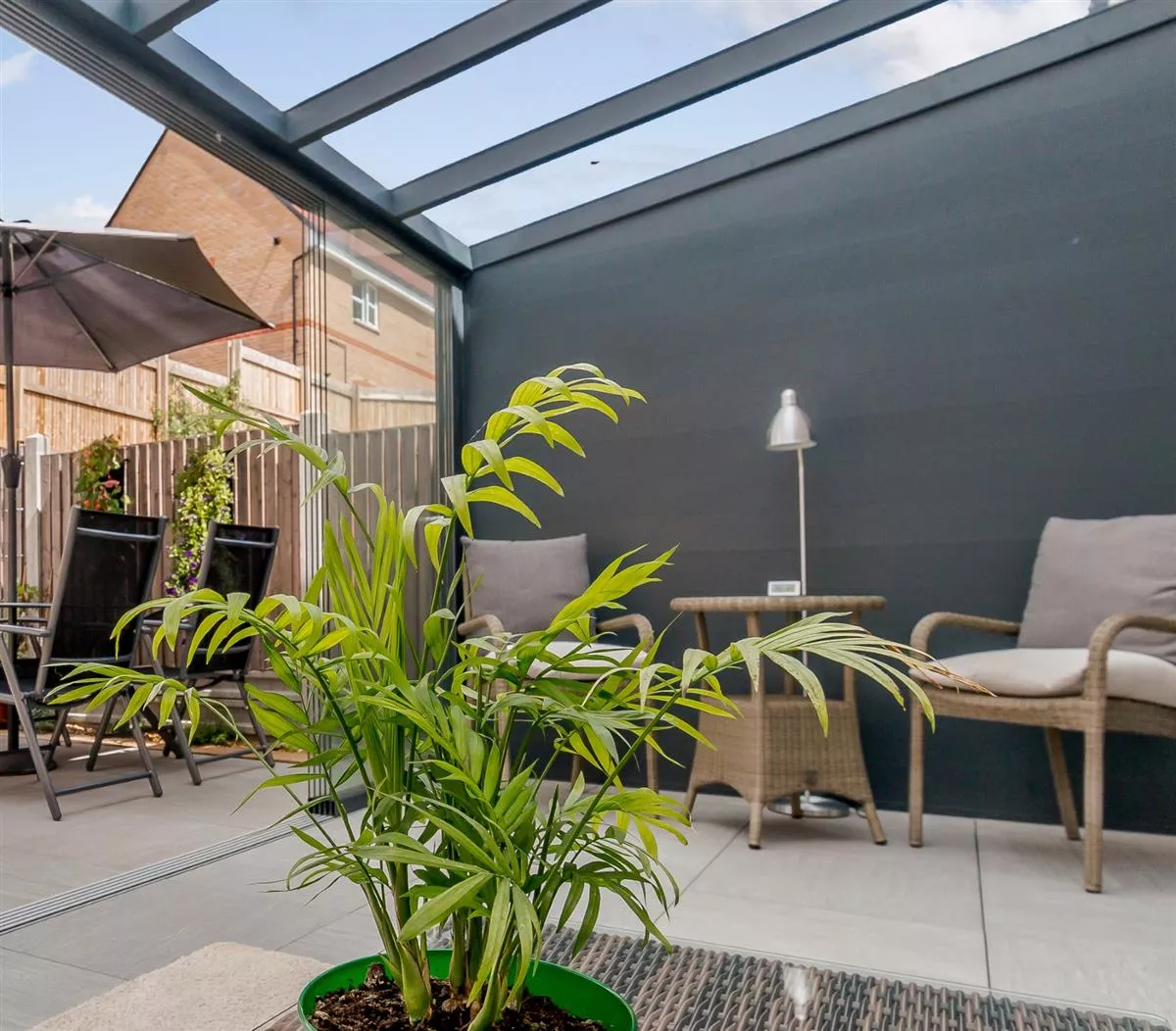 Gardendreams Aluminium-Wand für Gardendreams-Terrassenüberdachung Länge: 250 cm, 300 cm, 350 cm oder 400 cm