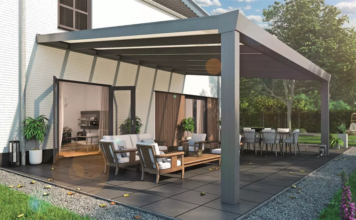 Gardendreams Superior Edition Terrassenüberdachung Breite 600 cm inkl. 16 mm Polycarbonat Eindeckung